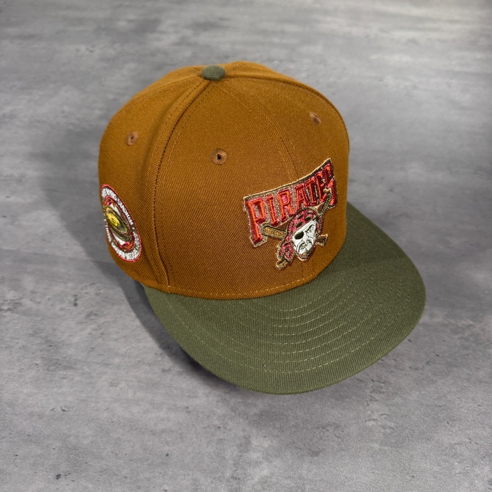 New Era Pittsburgh Pirates Hat 7 1/4 Brown Olive Heavy Metals Pack‎ Metallic Cap